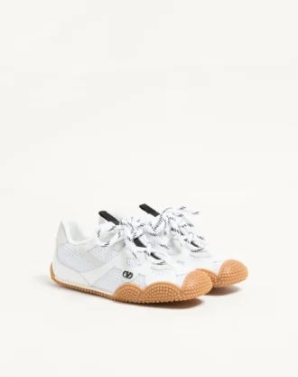 Amphibia-sneaker i gummiert kalveskinn og splittskinn