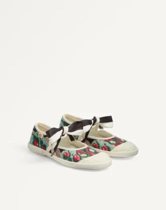 Ballerina Bay By Bay-sneaker i jacquardstoff med blomsterbroderi