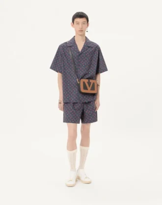 Bermudashorts i bomullspoplin med Cherryfic-trykk