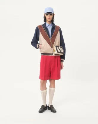 Bermudashorts i lin med mansjetter