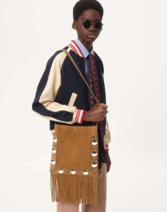 Bomulls- og ullbomberjakke med VLogo og Le Chat De La Maison-lapp