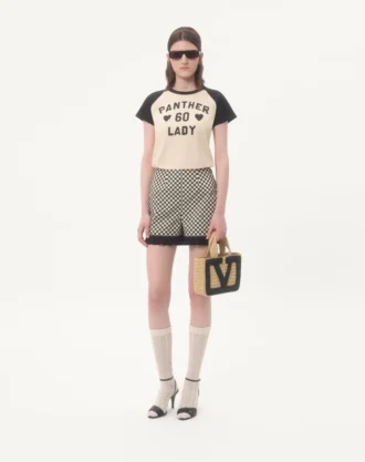 Bomulls-T-skjorte med Chez Valentino-trykk