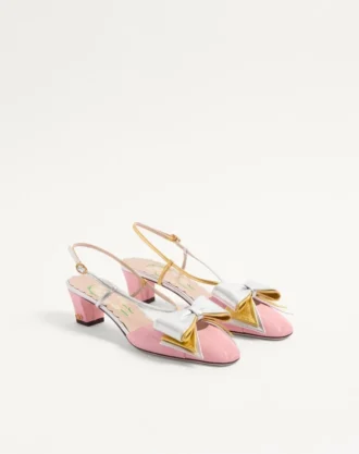 Bowow slingback-pumps i moiré-stoff 45 mm