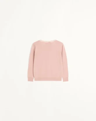 Brodert cardigan med blonderinnlegg