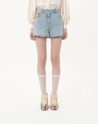 Broderte denimshorts