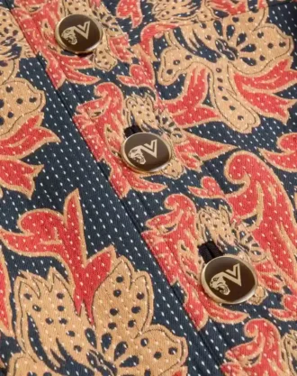 Caban i Apres L’Hiver-quiltet blomstermønstret jacquard