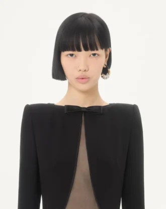 Cady Couture lang kjole med fjær