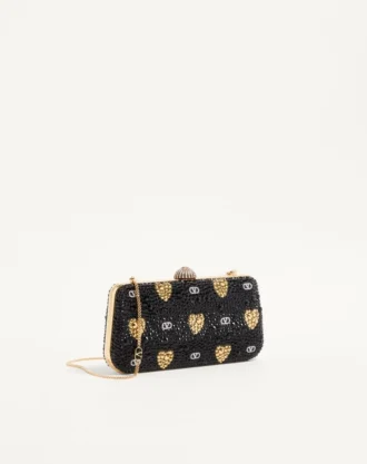 Carry Secrets Minaudiere med rhinestone Cour De Cœur-motiv