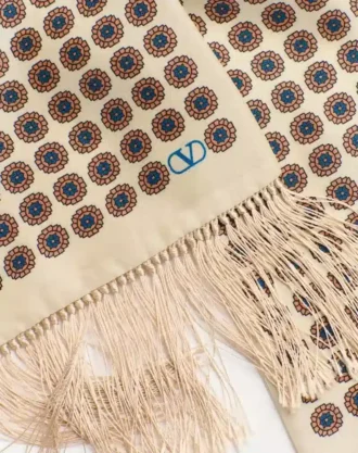 Chamber silke bandeau-skjerf med frynser