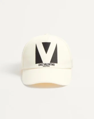 Chez Valentino baseballcap i bomull med broderi