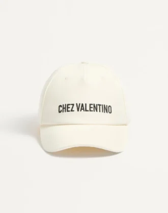 Chez Valentino baseballcap i bomull med broderi
