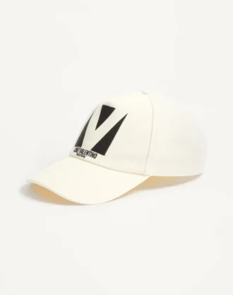 Chez Valentino baseballcap i bomull med broderi