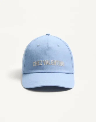 Chez Valentino denim baseballcap med broderi