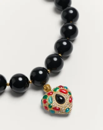 Coeur Royal halskjede i metall, harpiks, emalje og Swarovski®-krystaller