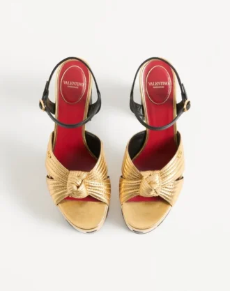 Crasher plattformsandaler med Plus de Pois-broderi 125 mm