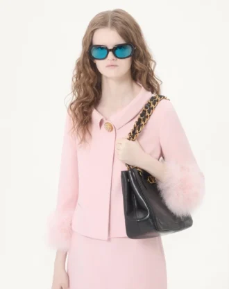 Crepe Couture-jakke med fjær