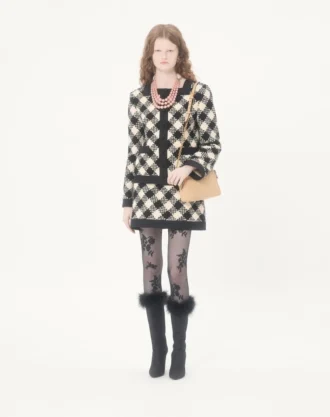 Damier Tweed-skjørt