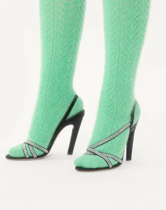 Dans Le Foyer satinsandaler med krystaller 105 mm