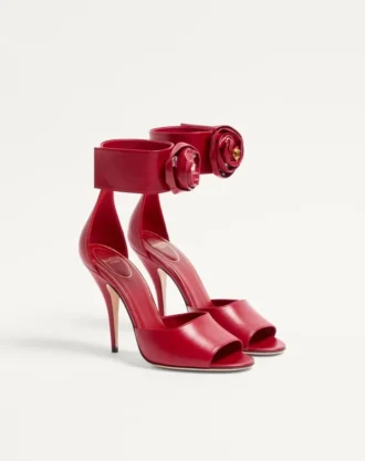 Drip Rose sandaler i kidskinn med krystaller 105 mm