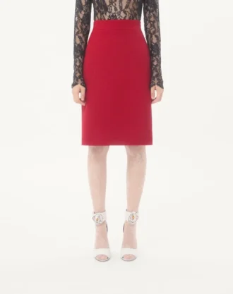 Enkel skjørt i ulltweed