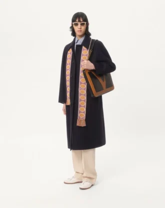 Enkeltradet kåpe i ull og kashmir