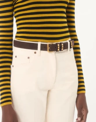 Flaneuse-belte i semsket skinn 30 mm