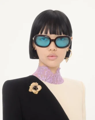 Fleur Lumineuse-brosje i metall, emalje og stoff