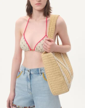 Gelatini-printet lycra-bikini med prikker