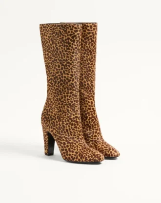 Hotty støvler i kalveskinn med ponnieffekt 100 mm