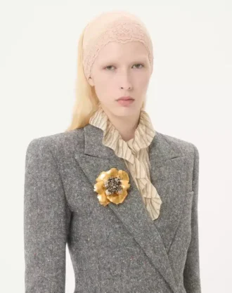 Jardin Aquatique-brosje i metall, stoff og skjell