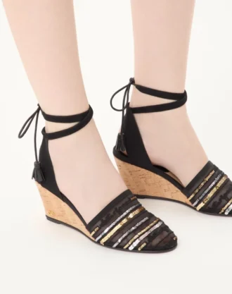 La Cruisette Mesh Wedge med broderi 75 mm