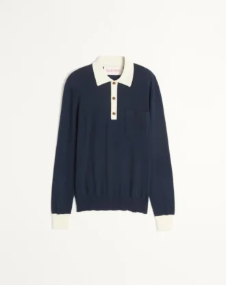 Langermet bomullspoloskjorte