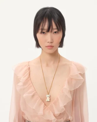 Le Chat De La Maison halskjede i metall, nylon og Swarovski®-krystaller