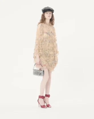 Liten Valentino Garavani Locò skulderveske med rhinestones