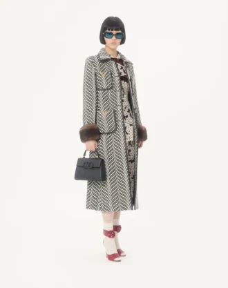 Liten Vsling håndveske i kornet kalveskinn