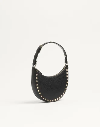 Mini Rockstud Hobo-veske i kornet kalveskinn