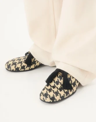 Mj Blues Houndstooth Derby i vevd skinn