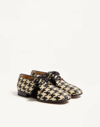 Mj Blues Houndstooth Derby i vevd skinn