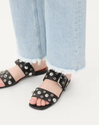 Nellcôte Slide Sandal i kornet kalveskinn