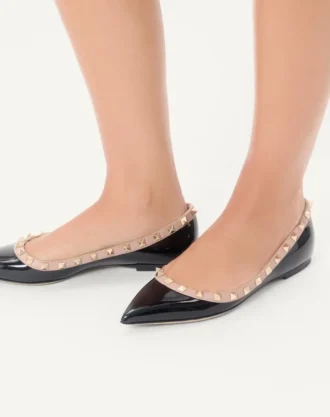 Patent Rockstud ballerinasko