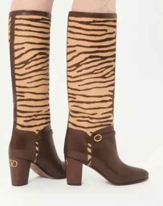 Pattie-støvler i kalveskinn med ponnieffekt 75 mm