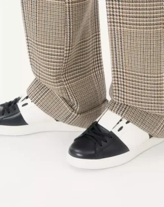 Åpen sneaker i kalveskinn