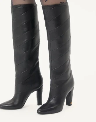 Rayons Nappa-støvler med chevronmønster 100 mm