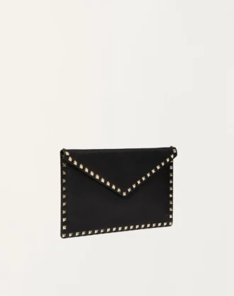 Rockstud Grainy Calfskin Envelope Pouch
