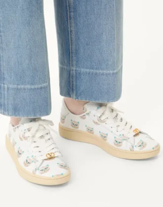 Royco-sneaker i nappa-kalveskinn med Le Chat De La Maison-motiv