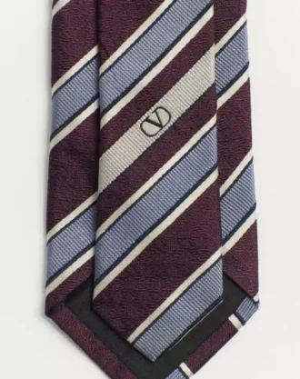 Valentie Striped Silk Tie