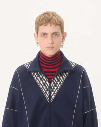 Valentino Acetate Sweatshirt med glidelås og innlagt Toute La V-trykk