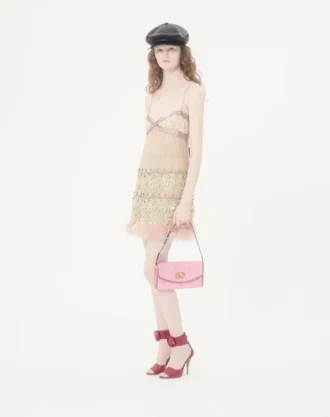 Valentino Garavani DeVain liten skulderveske i cloqué-jacquardstoff.