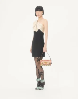 Valentino Garavani DeVain liten skulderveske i Jacquard Apres L’Hiver-stoff