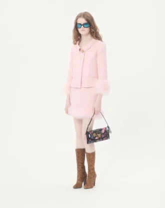 Valentino Garavani DeVain liten skulderveske i moiré-papir med blomstermønster